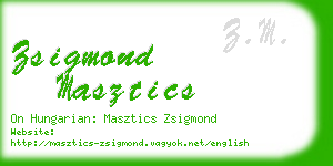 zsigmond masztics business card